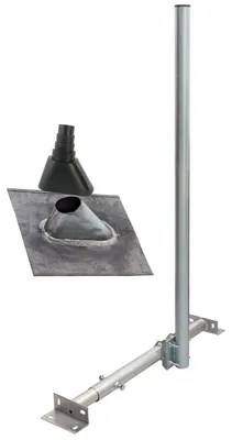 Produktbild von PremiumX BASIC X120-48 SAT Dachsparrenhalter 120cm Mast Blei-Ziegel Tülle schwarz
