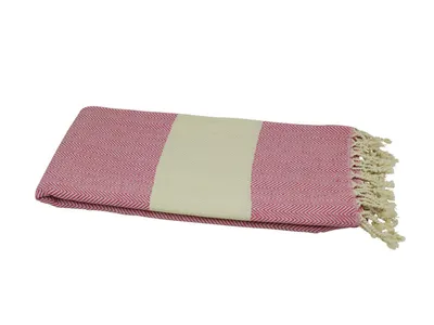 Produktbild von Hamamtuch Saunatuch Strandtuch "Zickzack" pink 90x180 cm
