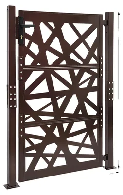 Image de Barrière de sécurité, design moderne, construction robuste, 105 x 150 cm - MARRON