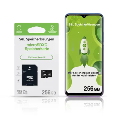 Produktbild von microSD Speicherkarte S&L für Xiaomi Redmi 9 - Speicherkapazität: 256 GB
