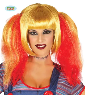 Produktbild von Perücke mit Zöpfen blond rot für Damen
