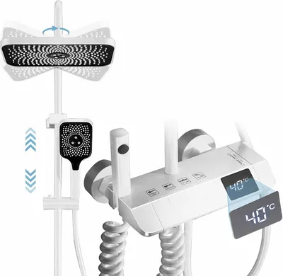 Produktbild von MENAYODA Duschsystem mit Thermostat 4-Funktionen mit LED-Anzeige