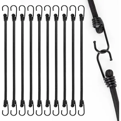 Immagine prodotto di Elastici con gancio, lunghezza 30 cm, confezione da 10 pezzi, in lattice naturale, robusti e durevoli
