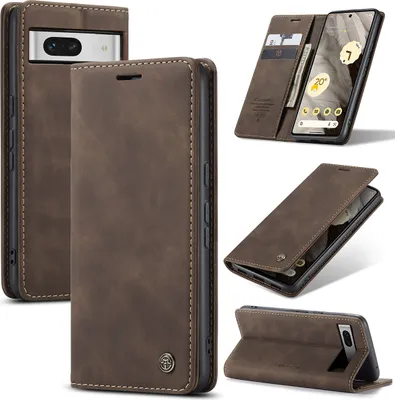 Immagine prodotto di Custodia Google Pixel 7A, retro custodia in Finto cuoio con funzione di stand custodia protettiva per Google Pixel 7A rame