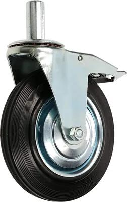 Produktbild von KOTARBAU® Lenkbares Baugerüstrad 200 mm mit Zapfen 27mm und Bremse Verzinkt