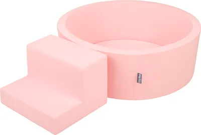 Zdjęcie produktu dla KiddyMoon piankowy plac zabaw ppzp-ok30d-122 z piłeczkami różowy: pudrowy róż-perła-transparent basen 200/schodek zabawka plac zabaw