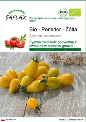 Zdjęcie produktu dla SAFLAX - Bio - Pomidor - Żółta - 10 Nasiona - Solanum lycopersicum