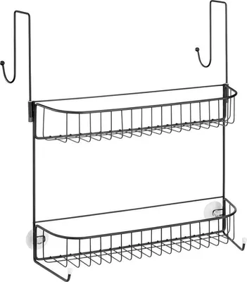 Produktbild von mDesign Duschregal Duschkorb Duschablage 2 Ablagen Metall Schwarz Ohne Bohren