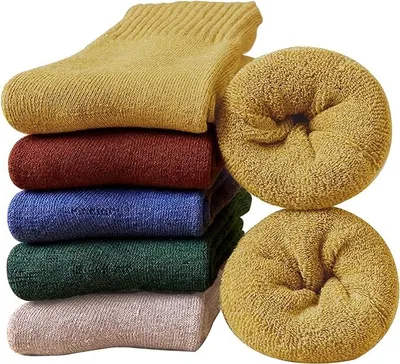Produktbild von 5 Paar Thermosocken Damen, Dicke Wintersocken Kuschelsocken Weiche Atmungsaktive Wollesocken