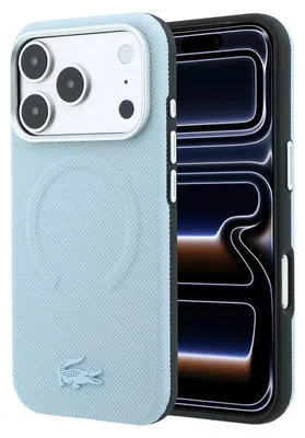 Obrázok produktu pre Lacoste PVC Petit Pique puzdro MagSafe Semi Wrap Embossed pre iPhone 18 Pro, modré (57983131841)