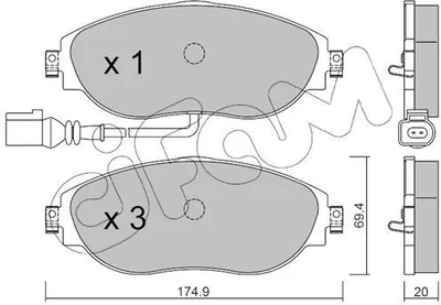 Produktbild von CIFAM Bremsbeläge Satz Vorne Bremsklötze für VW Golf VII Schrägheck (5G1, BQ1, BE1, BE2) 822-952-0