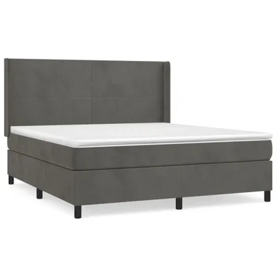 Produktbild von vidaXL Boxspringbett mit Matratze Dunkelgrau 160x200 cm Samt