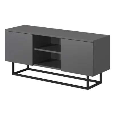 Produktbild von Stehender RTV-Schrank auf Metallfüßen, 150x55x37, RTV-Schrank, modern, Loft, industriell, matte Ausführung, anthrazit