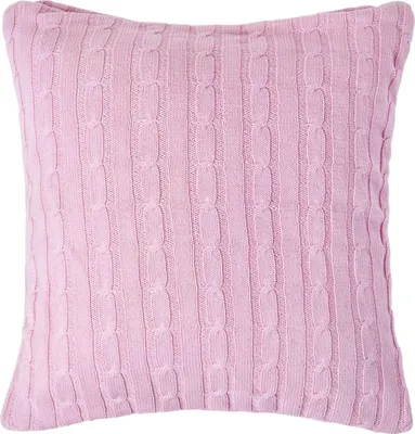 Produktbild von HOMESCAPES Zopfmuster-Kissenbezug in Rosa, 100% Baumwolle, 45 x 45 cm