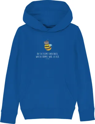 Produktbild von Mr. & Mrs. Panda Kinderpullover Hummel flauschig 7-8 Jahre (122/128) - Royal Blue - Geschenk, Lustige Sprüche, Pullover, Hoodie, Sweatshirt, Blume, Biene, Kapuzenpulli