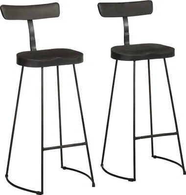 Produktbild von Barhocker 2 Stk. Schwarz 49x43x103 cm Mango Massivholz