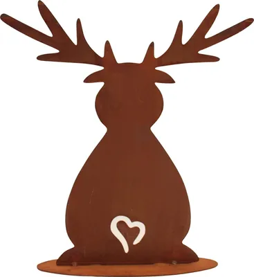 Produktbild von Rostikal Rost Deko Figur Elch 20 x 18 cm Gartendeko Vintage Deko Wohnzimmer Hirsch Figur