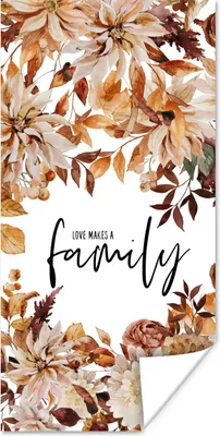 Produktbild von MuchoWow® Poster Zitate - Sprichwörter - Liebe macht eine Familie 60x120 cm - Wandschmuck