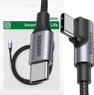 Image de Câble Usb-C vers Usb-C, Angular Ugreen Us334 5A, Pd 100W, 1M (Noir)