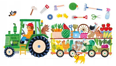 Produktbild von Lernpuzzle Traktor Bodenpuzzle 24 Teile Für Kinder Ab 2 Jahren