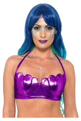 Produktbild von Lila Meerjungfrau Muschel Bikini Oberteil als Kostümzubehör