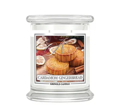 Image de Kringle Candle : Bougie parfumée, pot moyen, parfum cardamome et pain d'épices