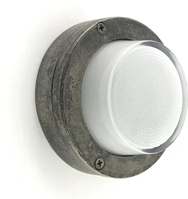 Produktbild von Kellerlampe Messing massiv Glas Ø 14 cm IP64 Zinn Weiß G9 rund Maritim Kellerleuchte