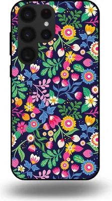 Produktbild von Smartphonica Handytasche passend für Samsung Galaxy S23 Ultra mit Blumendruck - TPU Back Cover Case Blumendesign