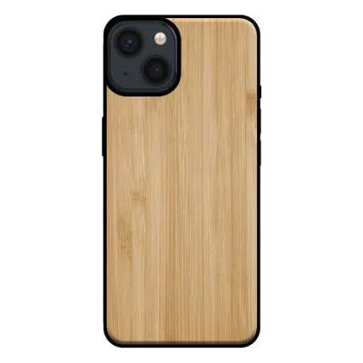 Produktbild von Smartphonica Handytasche für iPhone 13 in Holzoptik - Rückendeckel Bambus-Kunstholzhülle - Braun