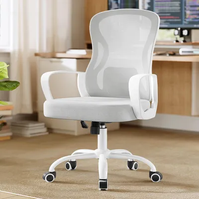 Produktbild von SONGMICS Bürostuhl ergonomisch, Drehstuhl mit Netzgewebe, Schreibtischstuhl mit Lendenstütze, Wippfunktion, Armlehnen, für Arbeitszimmer, Schlafzimmer
