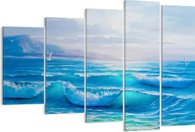 Produktbild von Bild auf Leinwand - Leinwandbild - Meer Welle Möwe - 150x100cm - Wand Bild - Wanddeko - Wandbilder - Leinwanddruck - Bilder - Kunstdruck - Wanddekoration - Leinwand bilder - Wandkunst - EG150x100-4033
