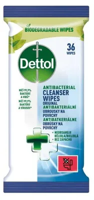 Obrázok produktu pre Dezinfekčné čistiace utierky na povrchy Dettol, 36 ks