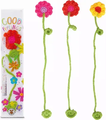 Immagine prodotto di Trendhaus-GFH Segnalibro fiore all'uncinetto, 3 colori assortiti