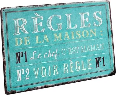 Produktbild von Buntes Metall Schild Hausregeln Dekoration 20x30 cm