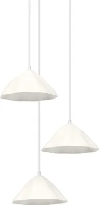 Produktbild von OSRAM Pendelleuchte 3-flammig Decor Lotus Leaf weiß aus Metall und Pappmaschee, E14, 1562mm Länge, Schirm aus recyceltem Material, nachhaltig durch austauschbare Lichtquelle, einfache Montage