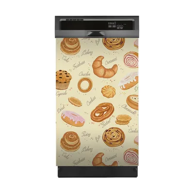 Produktbild von Aufkleber sticker 45x70 cm Dekorative folie Spülmaschine - Cupcakes Krapfen Croissants