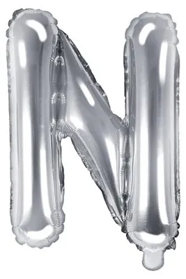 Zdjęcie produktu dla Balon foliowy Litera N, 35cm, Srebrna