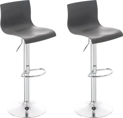 Immagine prodotto di sgabello da bar regolabile in altezza in 2 pezzi - Sgabello da bar - Posizione di seduta ergonomica | Colore: Grigio