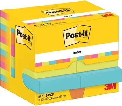 Produktbild von Post-it Notes Haftnotizen 38 x 51 mm Poptimistic 12 Blöcke á 100 Blatt