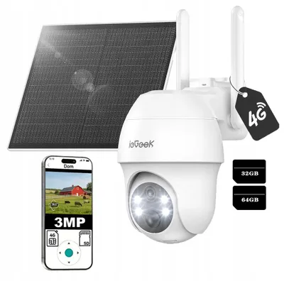 Produktbild von ieGeek 4G LTE Solar PTZ Außenkamera mit SIM-Karte