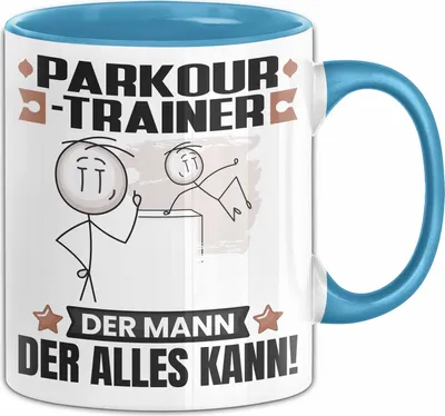 Produktbild von Parkour-Trainer Tasse Geschenk für Parkour-Trainer Der Mann Der Alles Kann Geschenkidee zum Geburtstag (Blau)