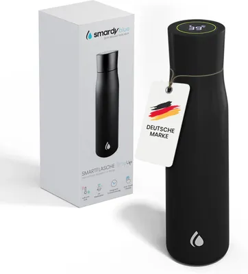 Produktbild von Trinkflasche 500 ml, Vakuum-Isolierflasche, Edelstahl, schwarz, für unterwegs