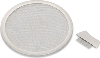 Produktbild von Räuchersieb Edelstahl 8,5 cm Räucherzubehör Räucherwerk Plättchen mit Bürstchen