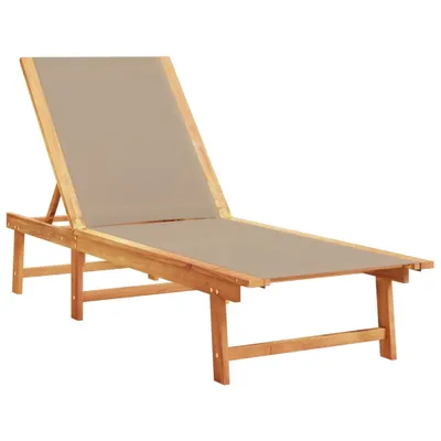 Produktbild von Sonnenliege Taupe Massivholz Akazie und Textilene