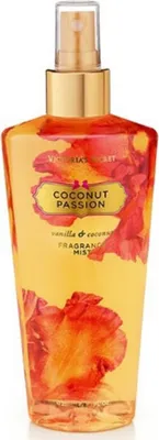 A bottle of Victoria's Secret Coconut Passion Fragrance Mist.