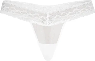 Zdjęcie produktu dla Teyli siateczkowe stringi z kwiatową koronką Leo Female 302 biały L