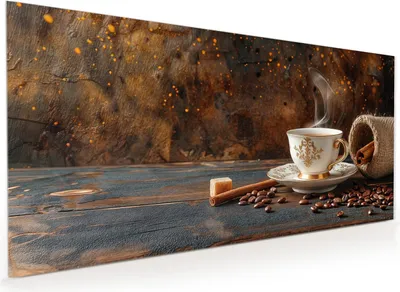 Produktbild von Küchenrückwand Spritzschutz Glas mit Motiv Kaffee Und Zimt 40 x 40 cm