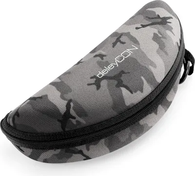 Produktbild von deleyCON Brillenetui Hardcase Hartschalen Etui Brillentasche Brillenbox Hardcover Tasche Sportbrillen Fahrradbrillen Brillen Lesebrillen Sonnenbrillen Brillenputztuch - Schwarz Camouflage