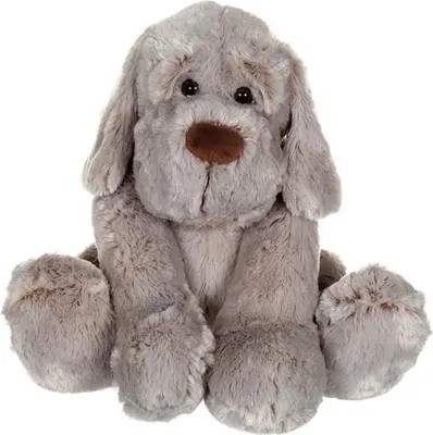 Produktbild von Plüschtier Hund Flatoutou, 50 cm, Grau, Weich & Flauschig