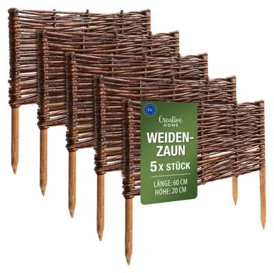 Imagen del producto de Creative Home: juego de 5 vallas de mimbre para la cama, 60 x 20 cm